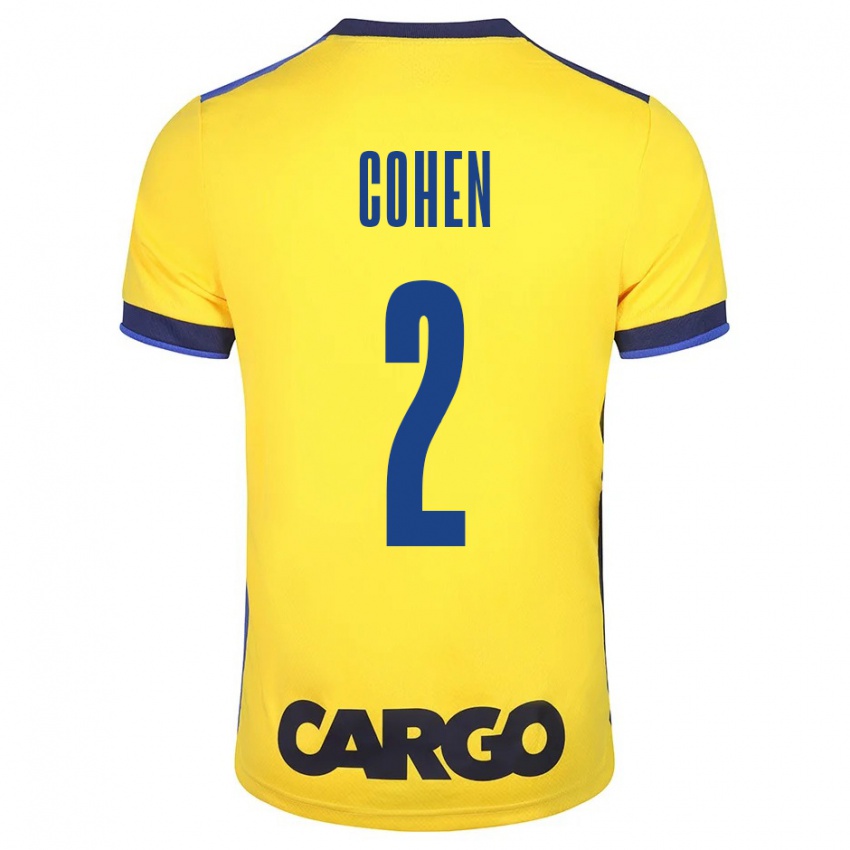 Niño Camiseta Avishay Cohen #2 Amarillo 1ª Equipación 2023/24 La Camisa Argentina