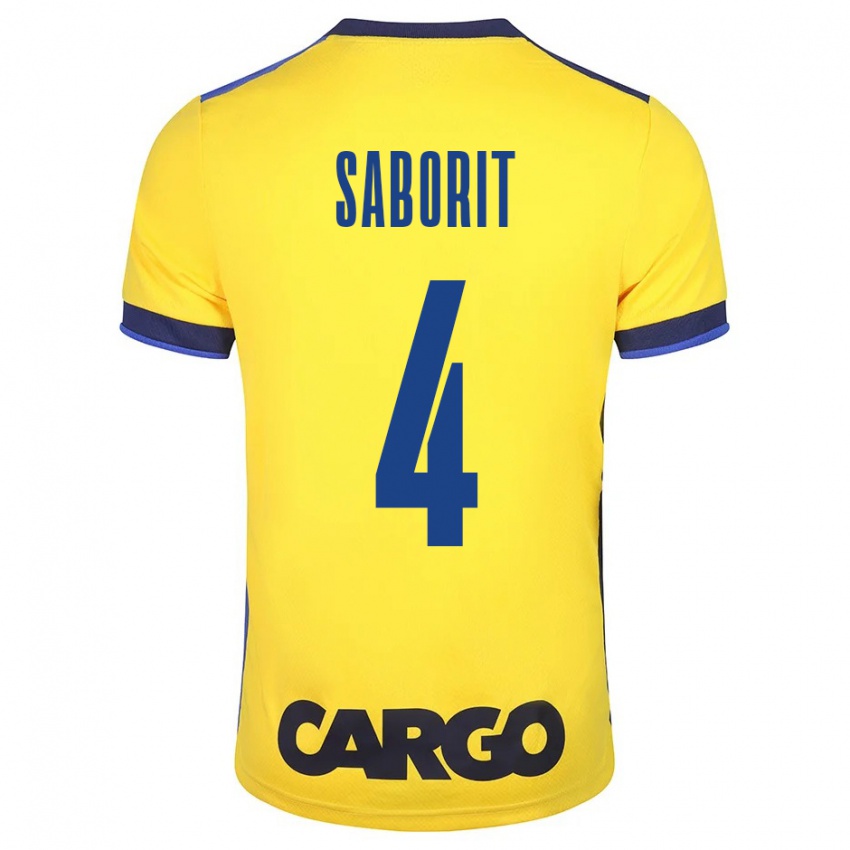 Niño Camiseta Enric Saborit #4 Amarillo 1ª Equipación 2023/24 La Camisa Argentina