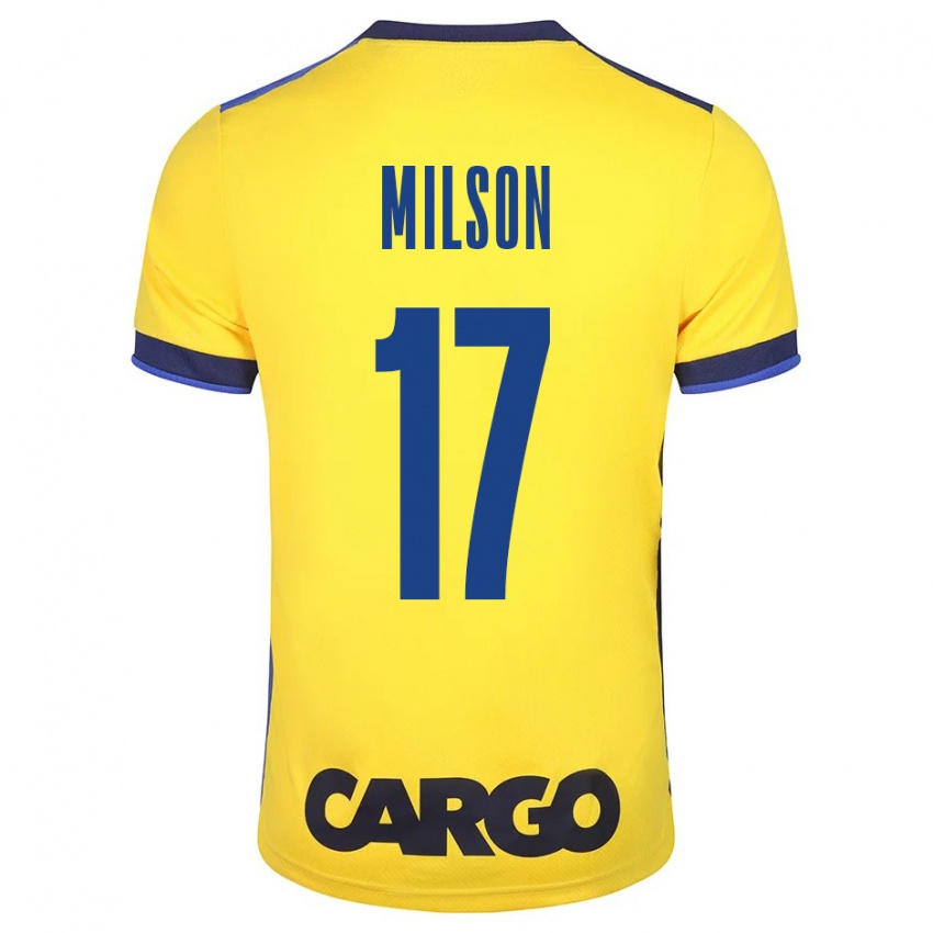 Niño Camiseta Milson #17 Amarillo 1ª Equipación 2023/24 La Camisa Argentina