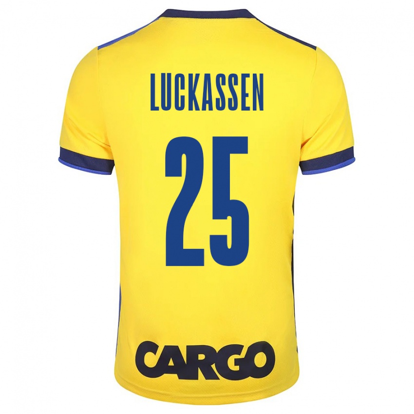 Niño Camiseta Derrick Luckassen #25 Amarillo 1ª Equipación 2023/24 La Camisa Argentina