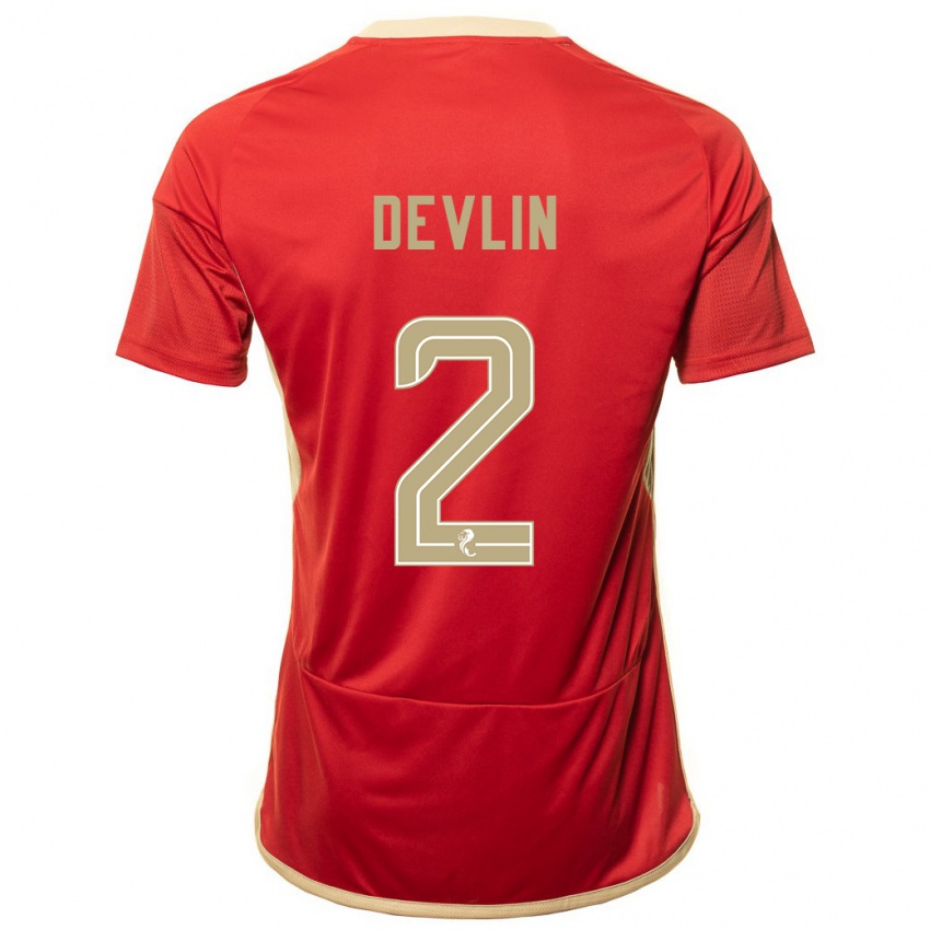 Niño Camiseta Nicky Devlin #2 Rojo 1ª Equipación 2023/24 La Camisa Argentina