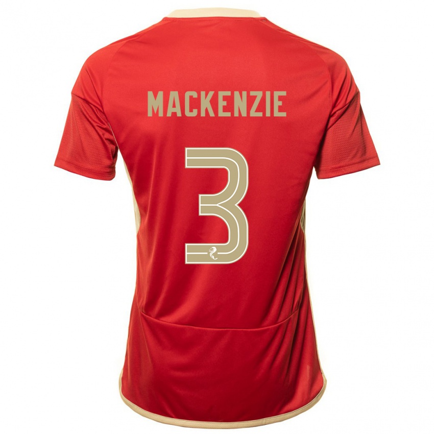 Niño Camiseta Jack Mackenzie #3 Rojo 1ª Equipación 2023/24 La Camisa Argentina