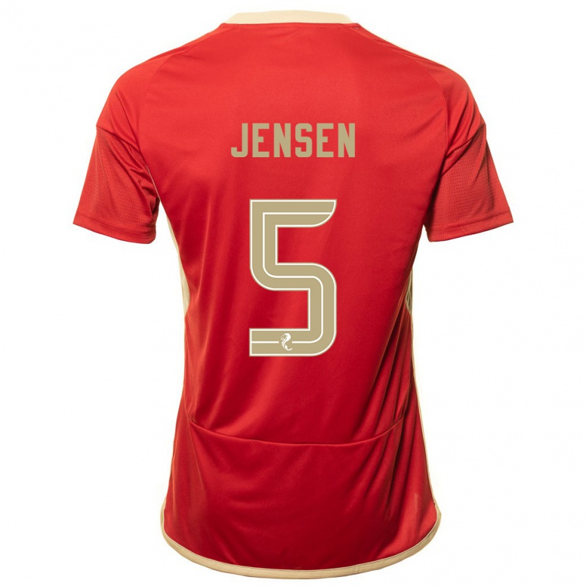 Niño Camiseta Richard Jensen #5 Rojo 1ª Equipación 2023/24 La Camisa Argentina