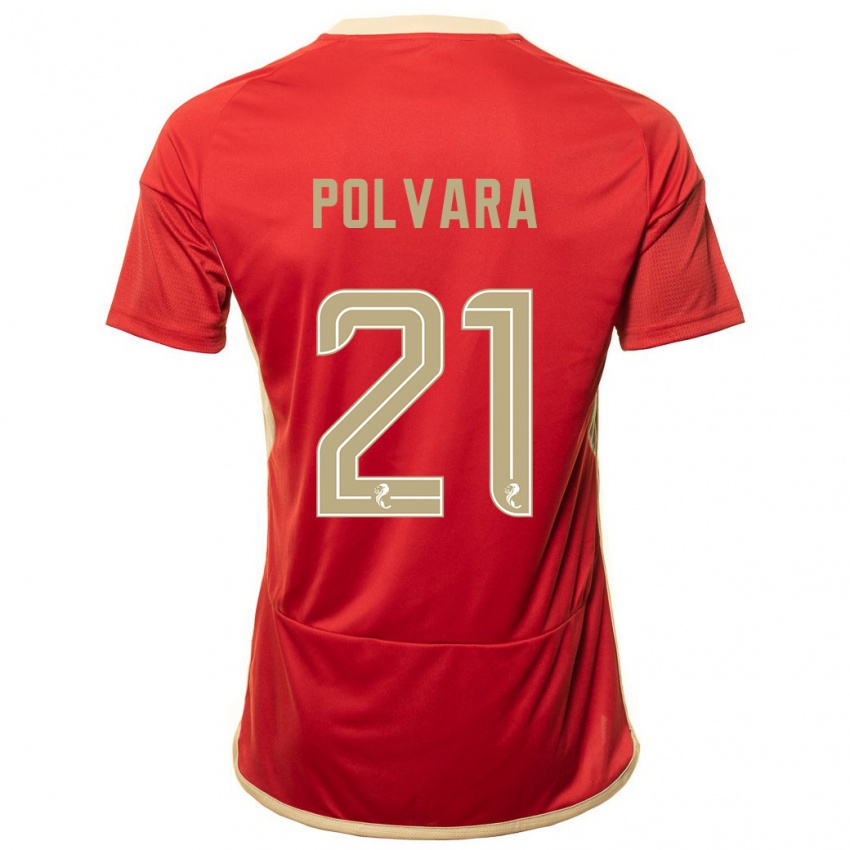 Niño Camiseta Dante Polvara #21 Rojo 1ª Equipación 2023/24 La Camisa Argentina