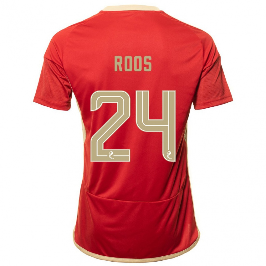 Niño Camiseta Kelle Roos #24 Rojo 1ª Equipación 2023/24 La Camisa Argentina