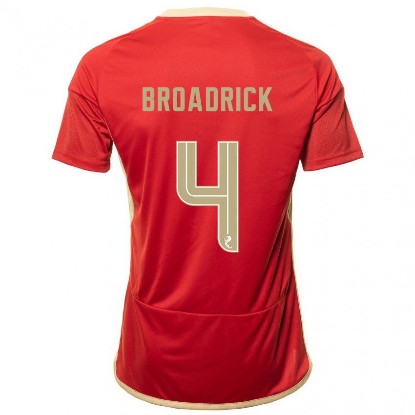 Niño Camiseta Jessica Broadrick #4 Rojo 1ª Equipación 2023/24 La Camisa Argentina