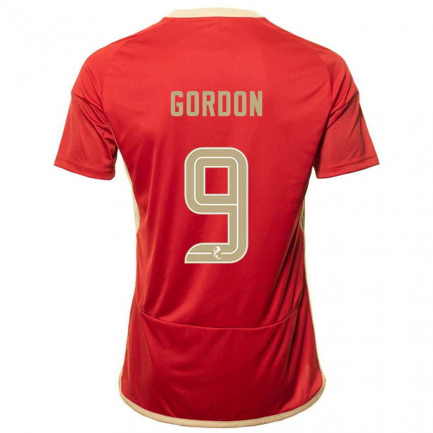 Niño Camiseta Lauren Gordon #9 Rojo 1ª Equipación 2023/24 La Camisa Argentina