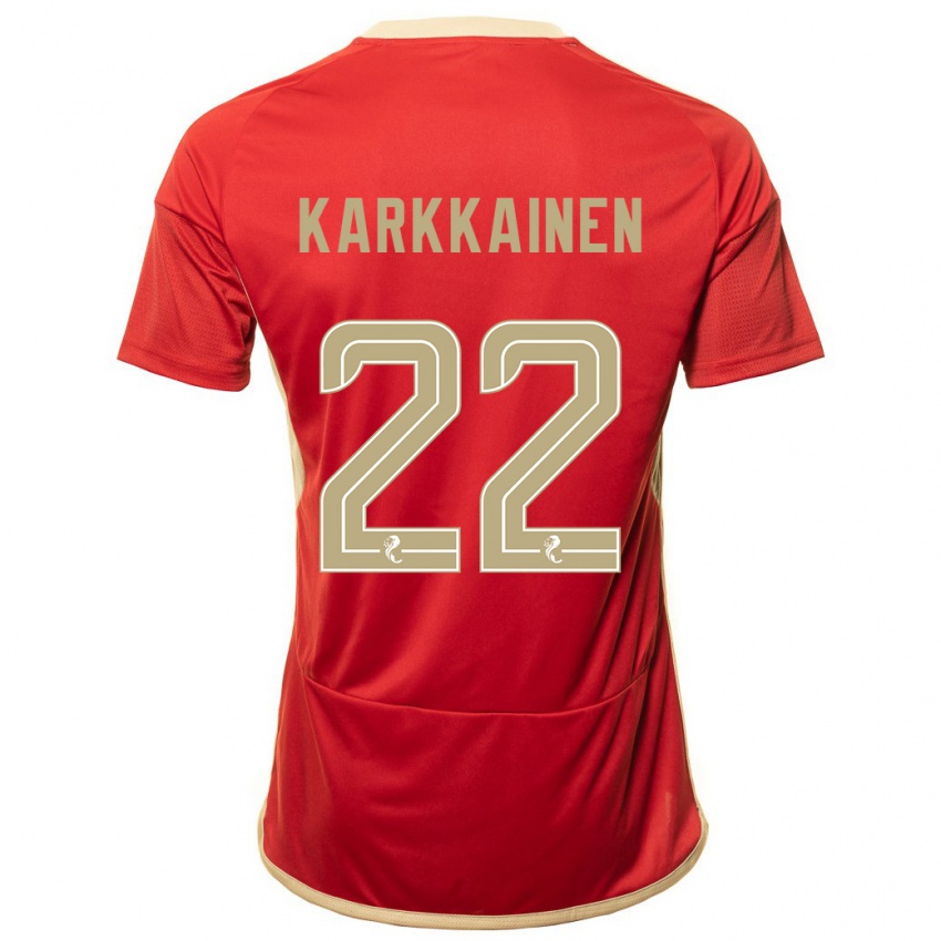 Niño Camiseta Elena Kärkkäinen #22 Rojo 1ª Equipación 2023/24 La Camisa Argentina