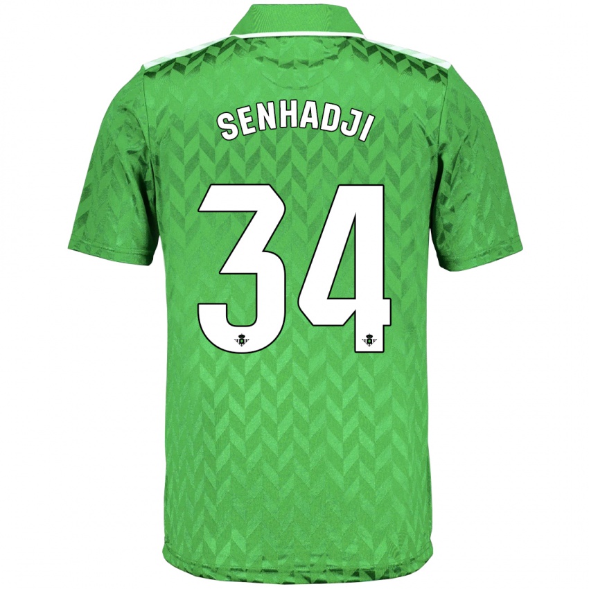 Niño Camiseta Yanis Senhadji #34 Verde 2ª Equipación 2023/24 La Camisa Argentina