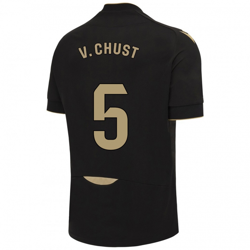 Niño Camiseta Victor Chust #5 Negro 2ª Equipación 2023/24 La Camisa Argentina