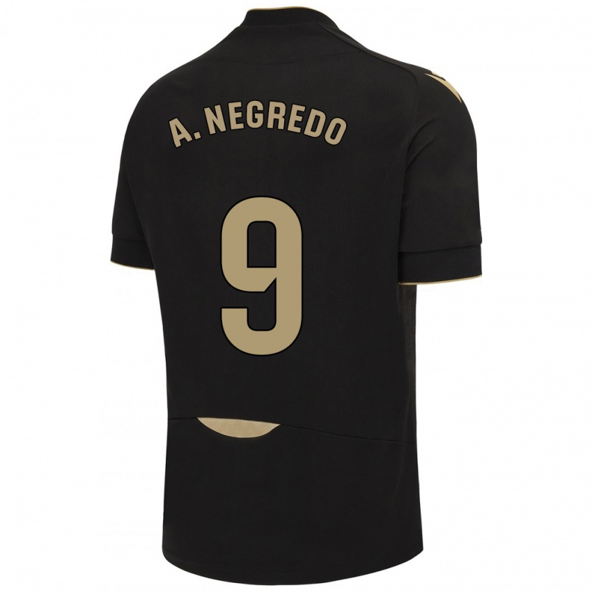 Niño Camiseta Álvaro Negredo #9 Negro 2ª Equipación 2023/24 La Camisa Argentina