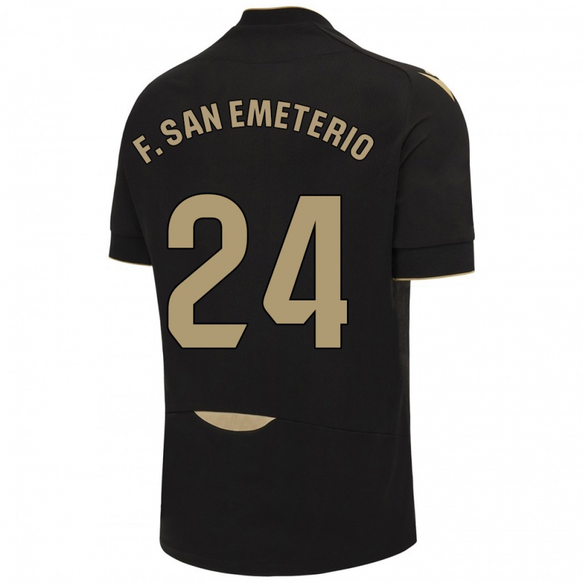 Niño Camiseta Fede San Emeterio #24 Negro 2ª Equipación 2023/24 La Camisa Argentina