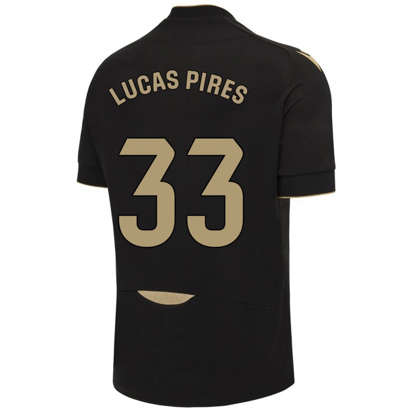 Niño Camiseta Lucas Pires #33 Negro 2ª Equipación 2023/24 La Camisa Argentina