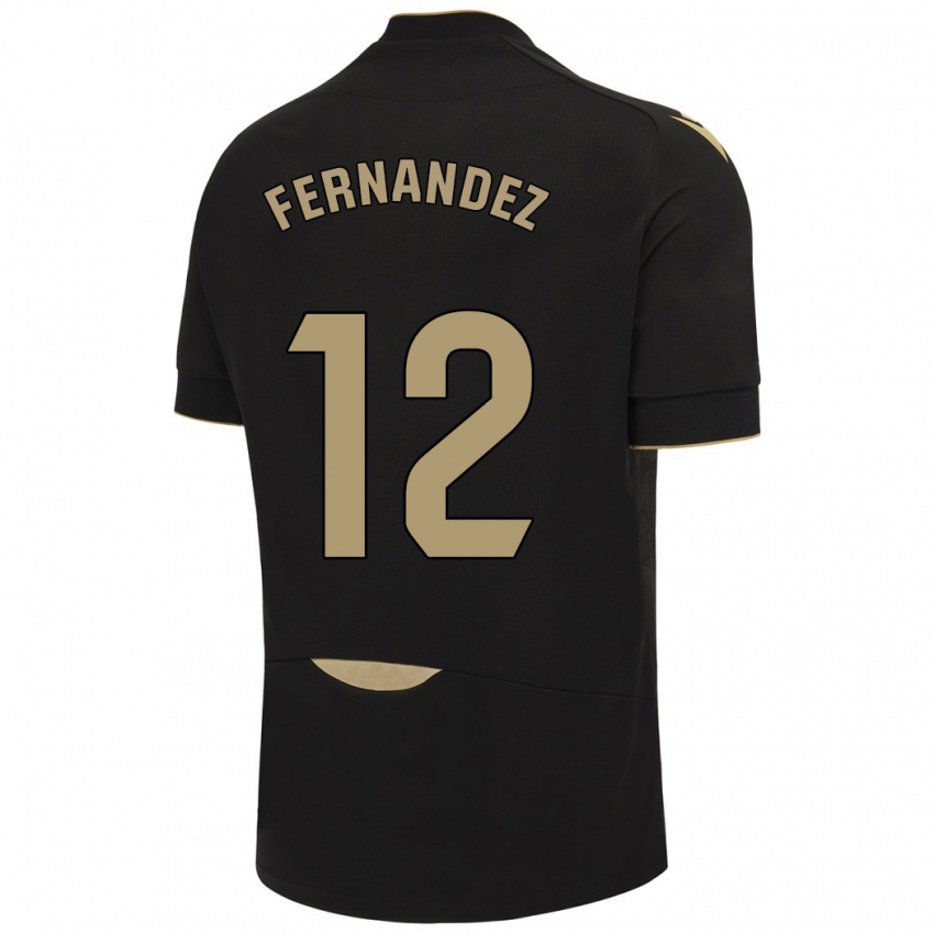 Niño Camiseta Sandra Fernández León #12 Negro 2ª Equipación 2023/24 La Camisa Argentina