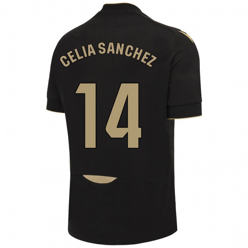 Niño Camiseta Celia Sánchez García #14 Negro 2ª Equipación 2023/24 La Camisa Argentina