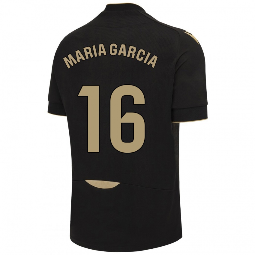 Niño Camiseta Maria García Fernández #16 Negro 2ª Equipación 2023/24 La Camisa Argentina