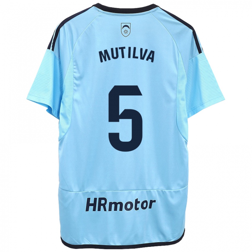 Niño Camiseta Christian Mutilva #5 Azul 2ª Equipación 2023/24 La Camisa Argentina