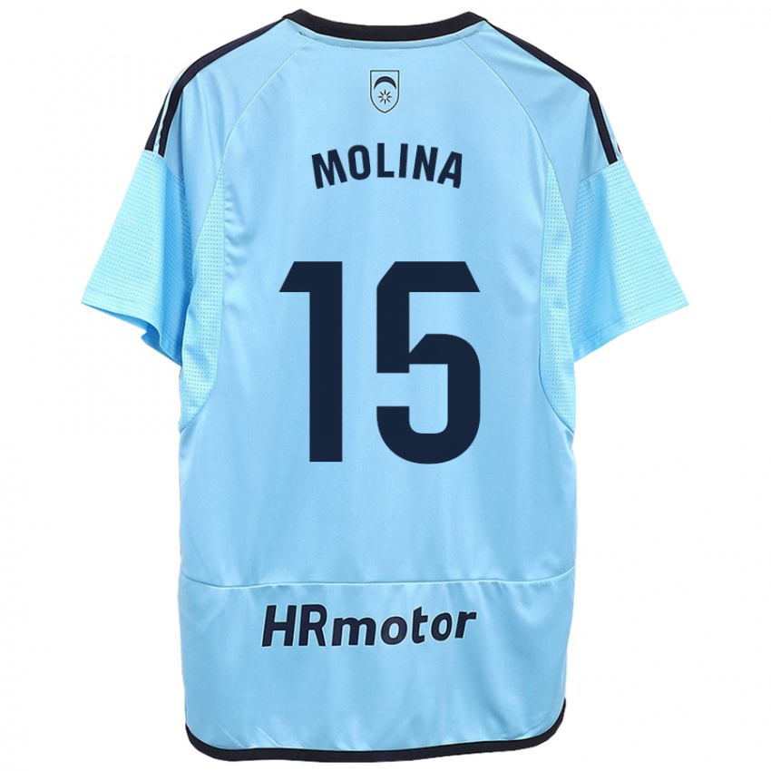 Niño Camiseta Guillem Molina #15 Azul 2ª Equipación 2023/24 La Camisa Argentina