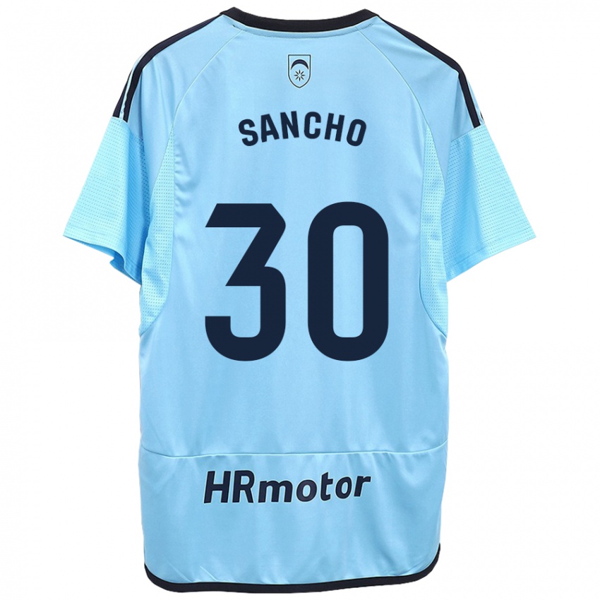 Niño Camiseta Dani Sancho #30 Azul 2ª Equipación 2023/24 La Camisa Argentina