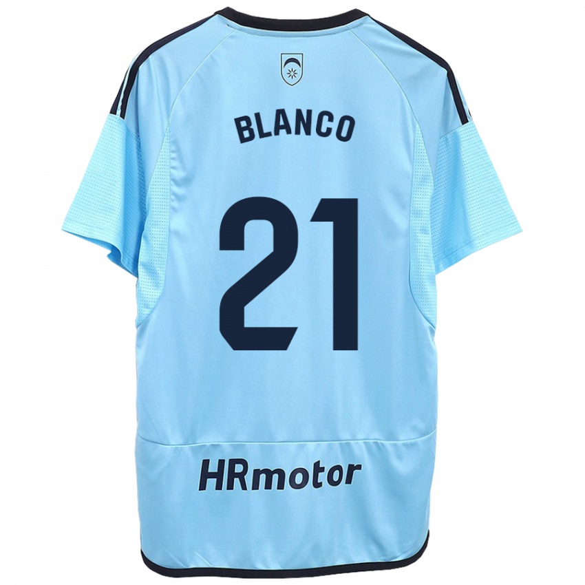 Niño Camiseta Alexia Blanco Llacuno #21 Azul 2ª Equipación 2023/24 La Camisa Argentina