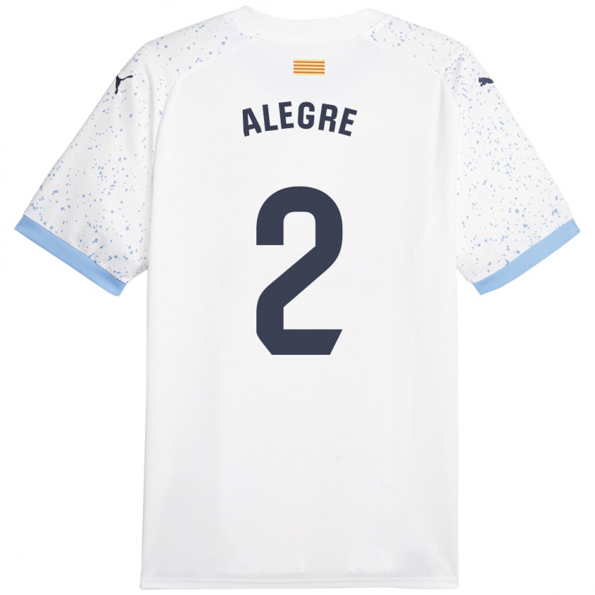 Niño Camiseta Marc Alegre #2 Blanco 2ª Equipación 2023/24 La Camisa Argentina