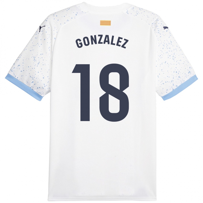 Niño Camiseta Gerard Gonzalez #18 Blanco 2ª Equipación 2023/24 La Camisa Argentina