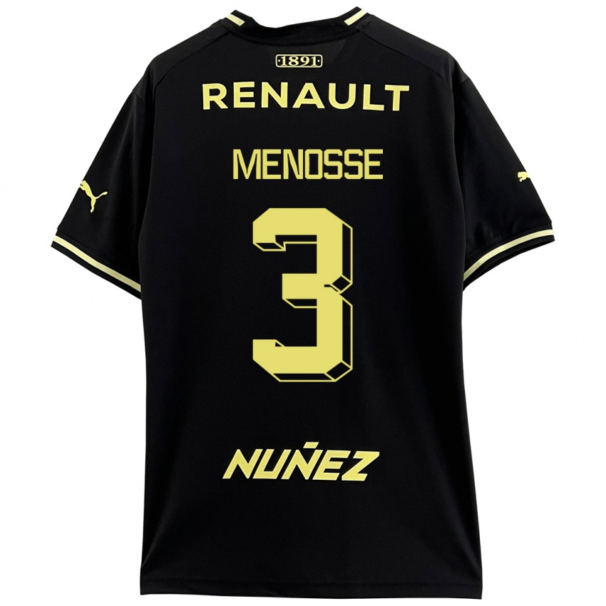 Niño Camiseta Hernán Menosse #3 Negro 2ª Equipación 2023/24 La Camisa Argentina