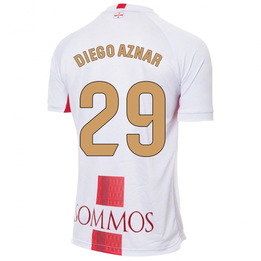 Niño Camiseta Diego Aznar #29 Blanco 2ª Equipación 2023/24 La Camisa Argentina