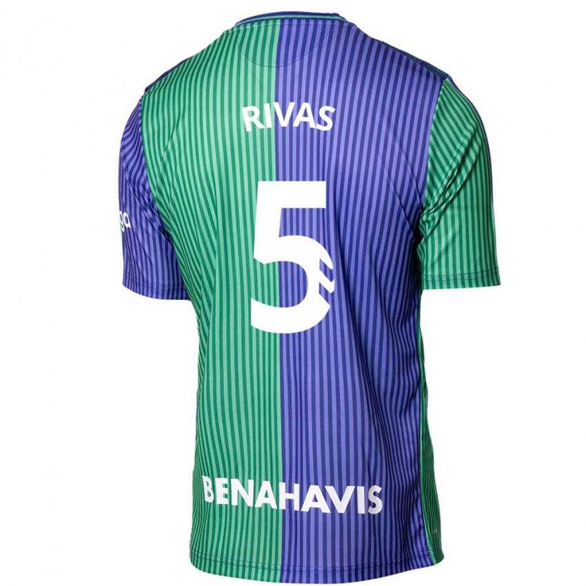 Niño Camiseta Juande Rivas #5 Verde Azul 2ª Equipación 2023/24 La Camisa Argentina