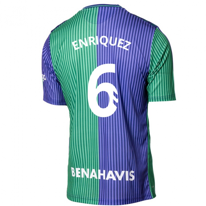 Niño Camiseta Ramón Enríquez #6 Verde Azul 2ª Equipación 2023/24 La Camisa Argentina