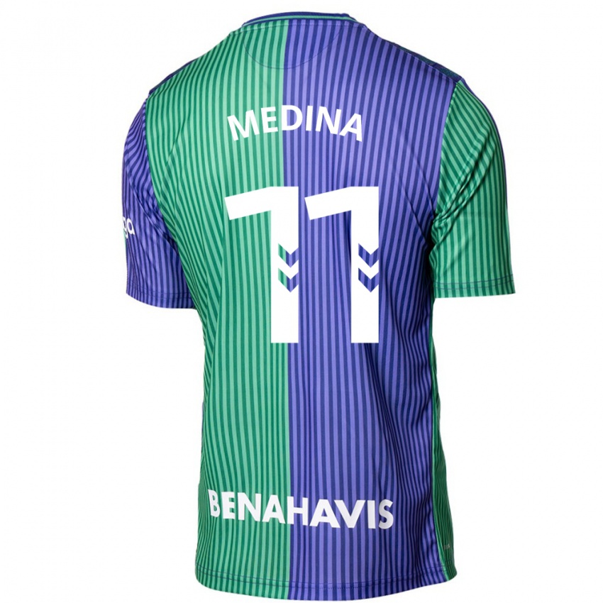 Niño Camiseta Kevin Medina #11 Verde Azul 2ª Equipación 2023/24 La Camisa Argentina