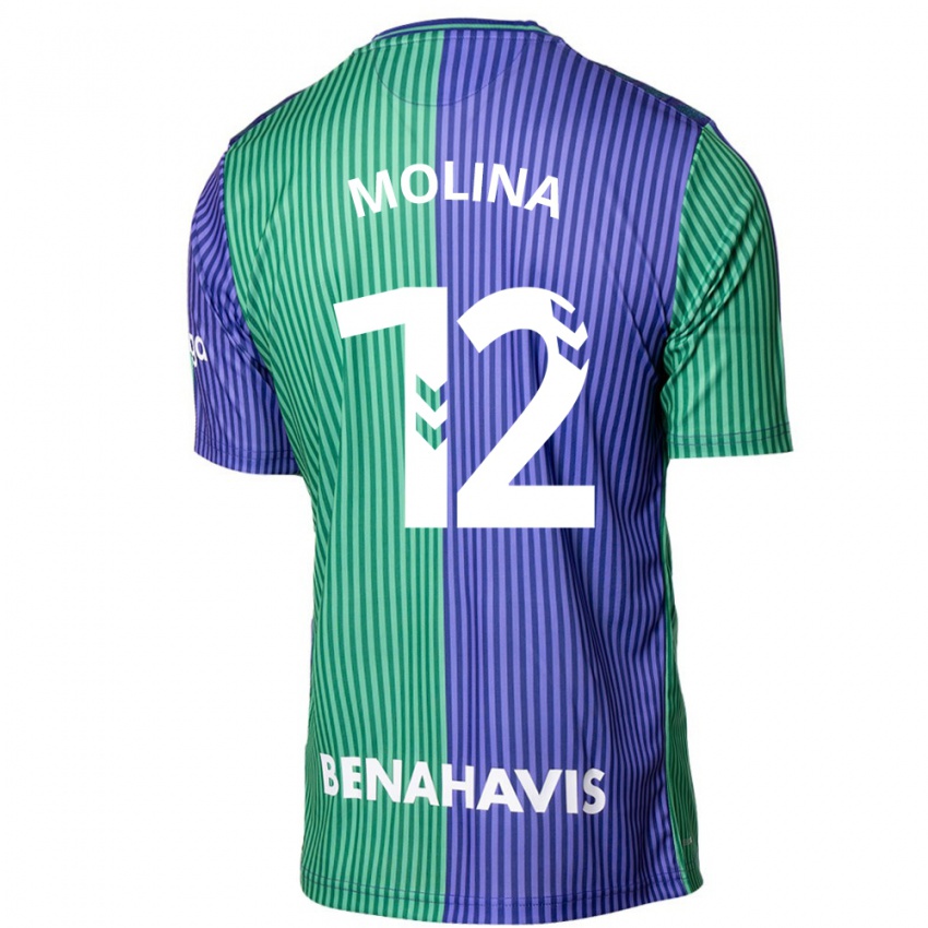 Niño Camiseta Manu Molina #12 Verde Azul 2ª Equipación 2023/24 La Camisa Argentina