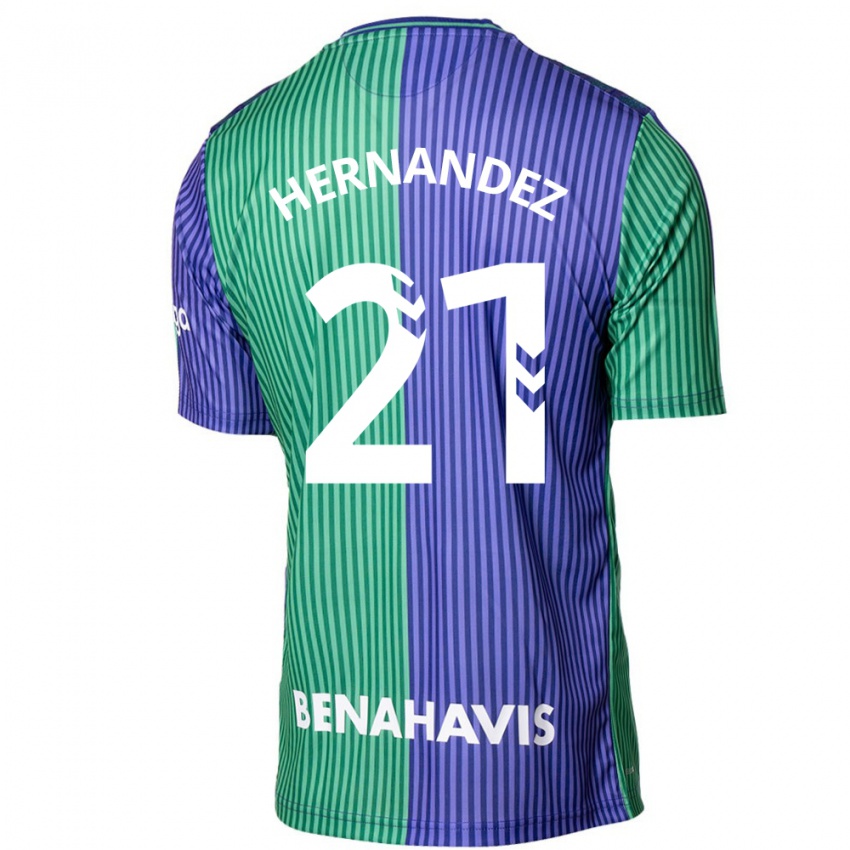 Niño Camiseta Juan Hernández #21 Verde Azul 2ª Equipación 2023/24 La Camisa Argentina