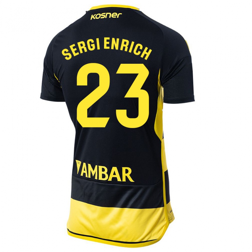 Niño Camiseta Sergi Enrich #23 Negro Amarillo 2ª Equipación 2023/24 La Camisa Argentina