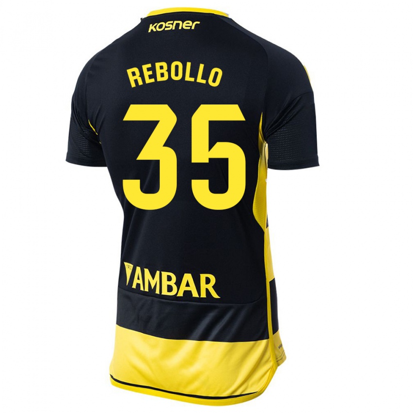 Niño Camiseta Dani Rebollo #35 Negro Amarillo 2ª Equipación 2023/24 La Camisa Argentina