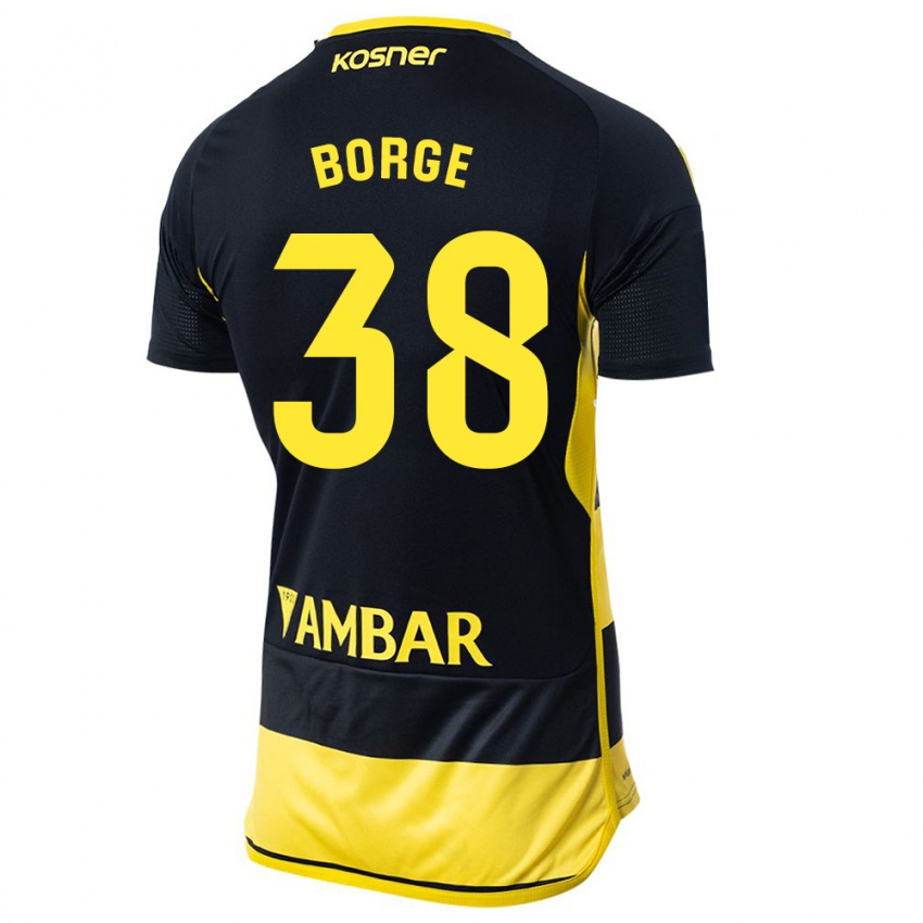 Niño Camiseta Andrés Borge #38 Negro Amarillo 2ª Equipación 2023/24 La Camisa Argentina