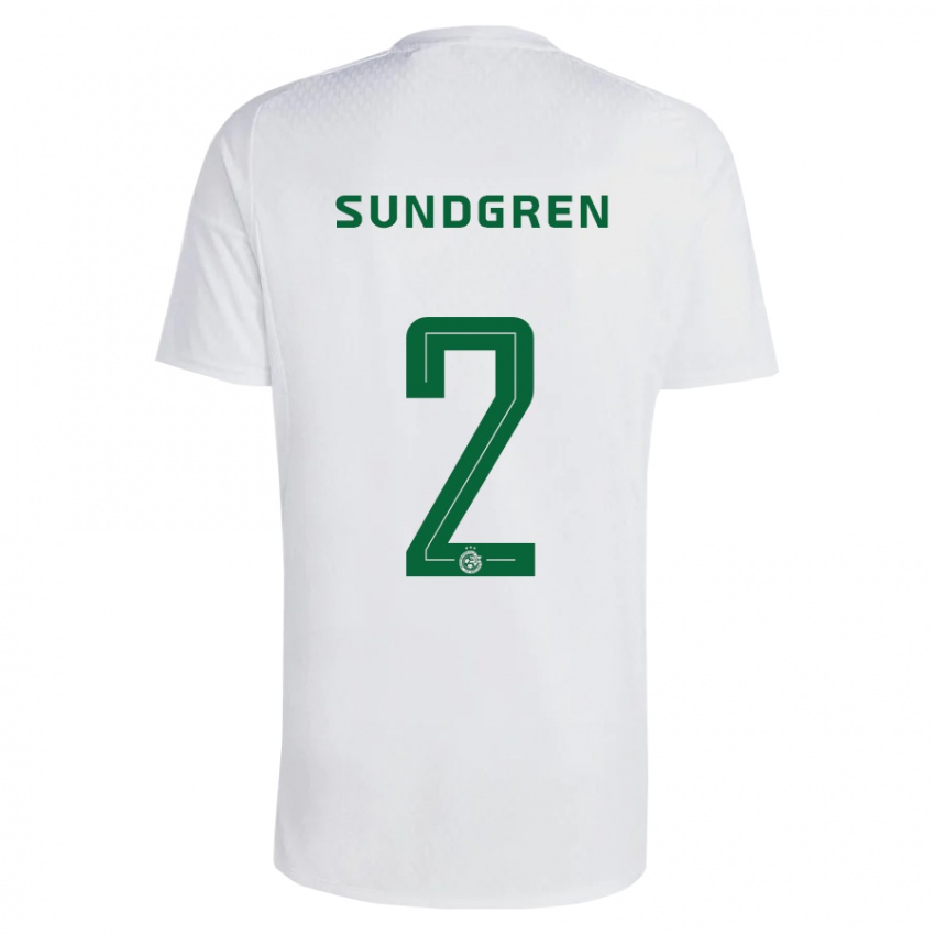 Niño Camiseta Daniel Sundgren #2 Verde Azul 2ª Equipación 2023/24 La Camisa Argentina