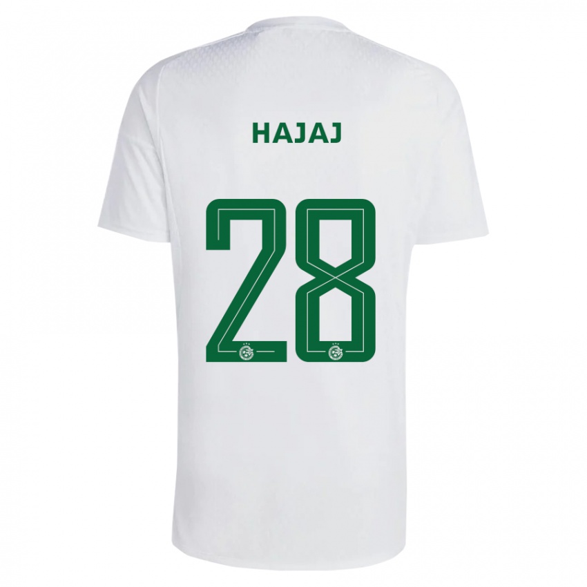 Niño Camiseta Ilay Hajaj #28 Verde Azul 2ª Equipación 2023/24 La Camisa Argentina