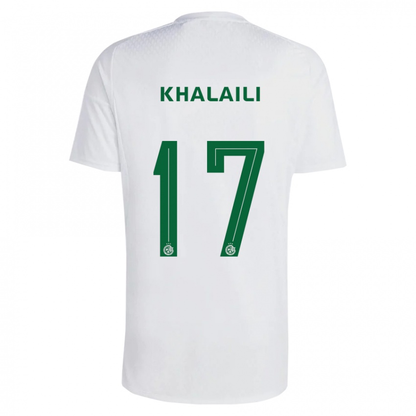 Niño Camiseta Iyad Khalaili #17 Verde Azul 2ª Equipación 2023/24 La Camisa Argentina