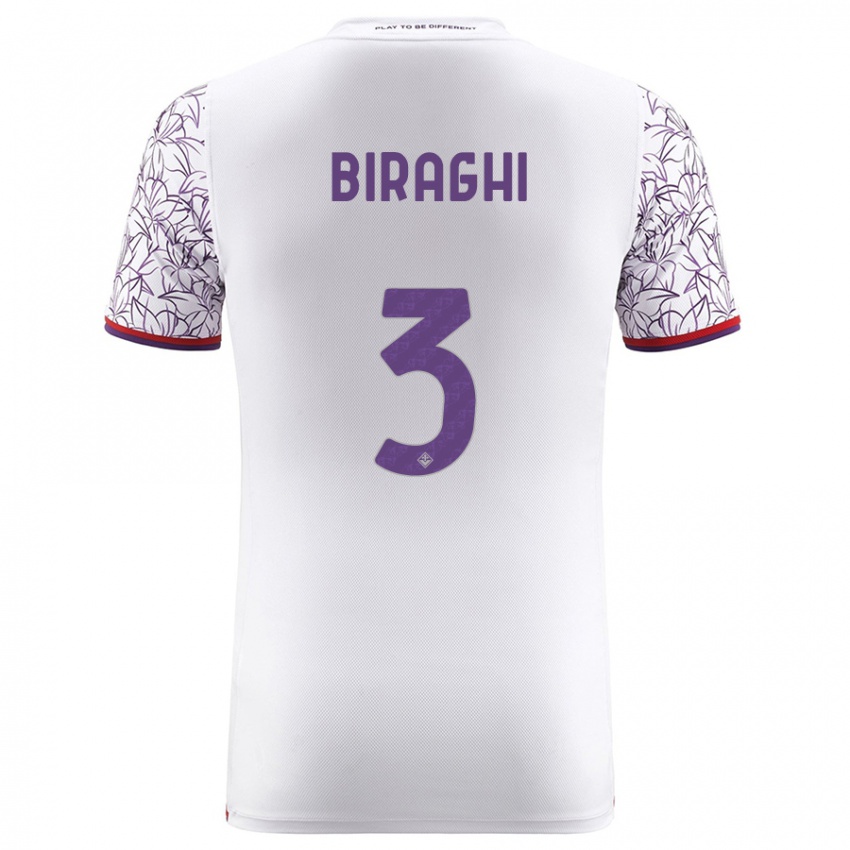 Niño Camiseta Cristiano Biraghi #3 Blanco 2ª Equipación 2023/24 La Camisa Argentina