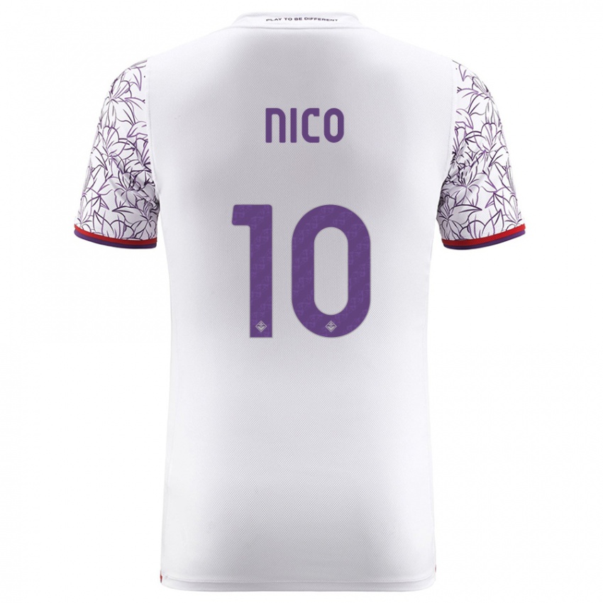 Niño Camiseta Nicolás González #10 Blanco 2ª Equipación 2023/24 La Camisa Argentina