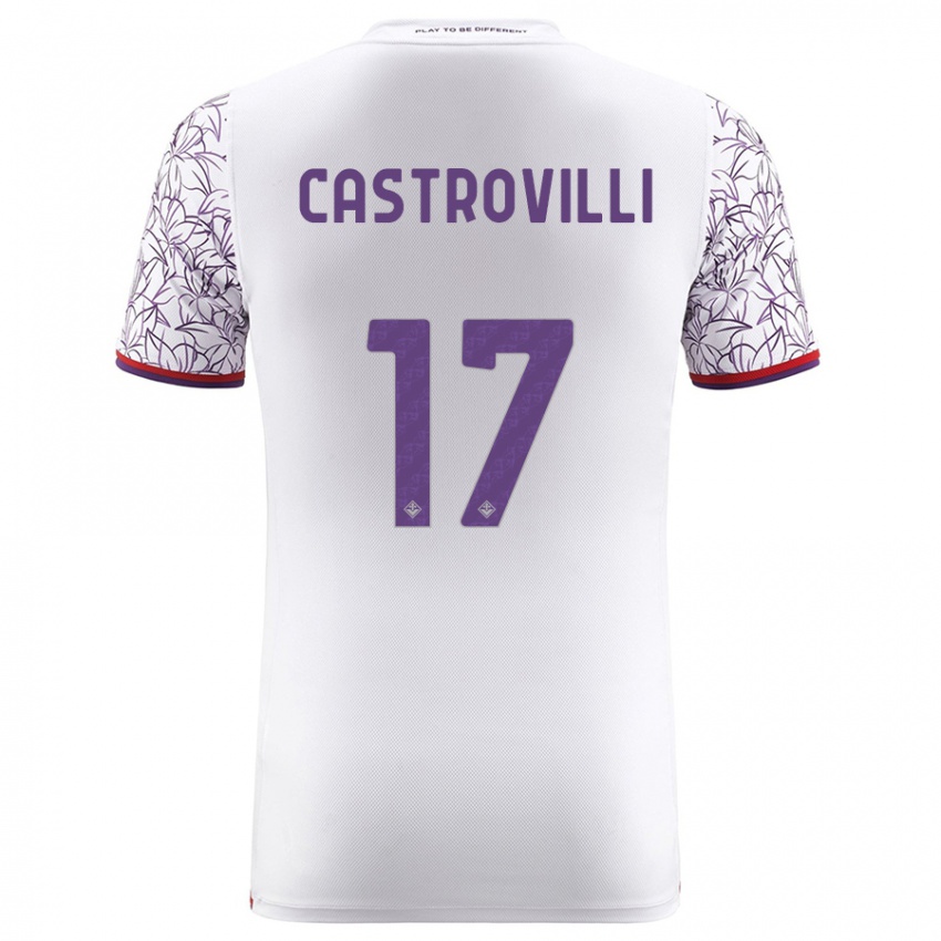 Niño Camiseta Gaetano Castrovilli #17 Blanco 2ª Equipación 2023/24 La Camisa Argentina