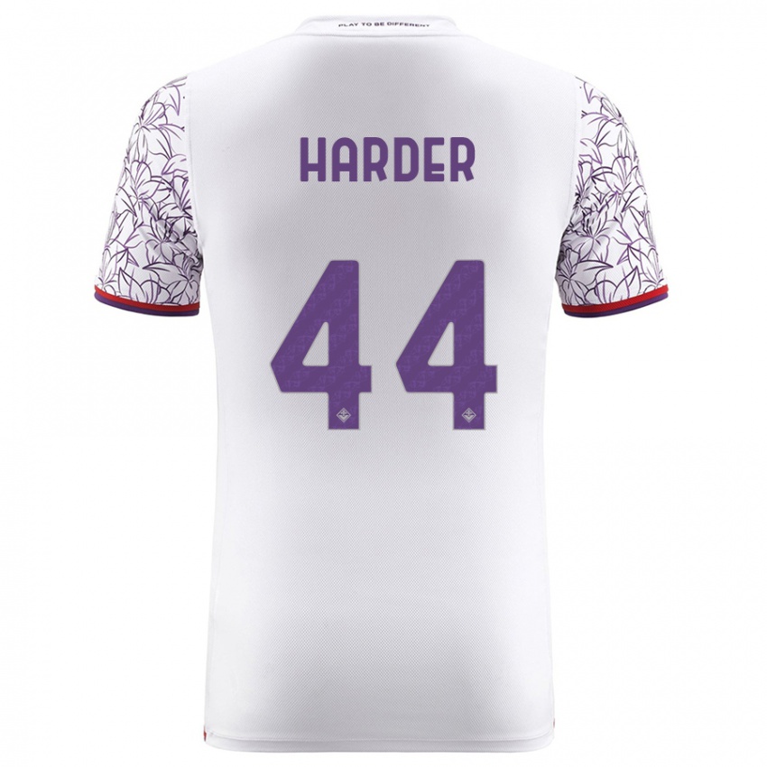 Niño Camiseta Jonas Harder #44 Blanco 2ª Equipación 2023/24 La Camisa Argentina