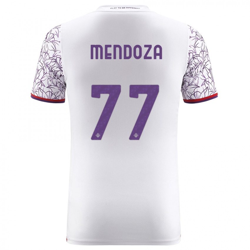 Niño Camiseta William Mendoza #77 Blanco 2ª Equipación 2023/24 La Camisa Argentina