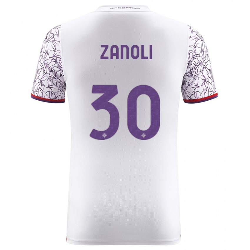 Niño Camiseta Martina Zanoli #30 Blanco 2ª Equipación 2023/24 La Camisa Argentina