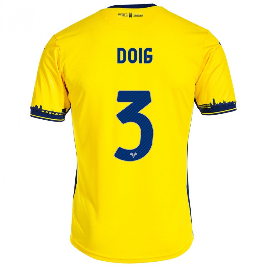 Niño Camiseta Josh Doig #3 Amarillo 2ª Equipación 2023/24 La Camisa Argentina