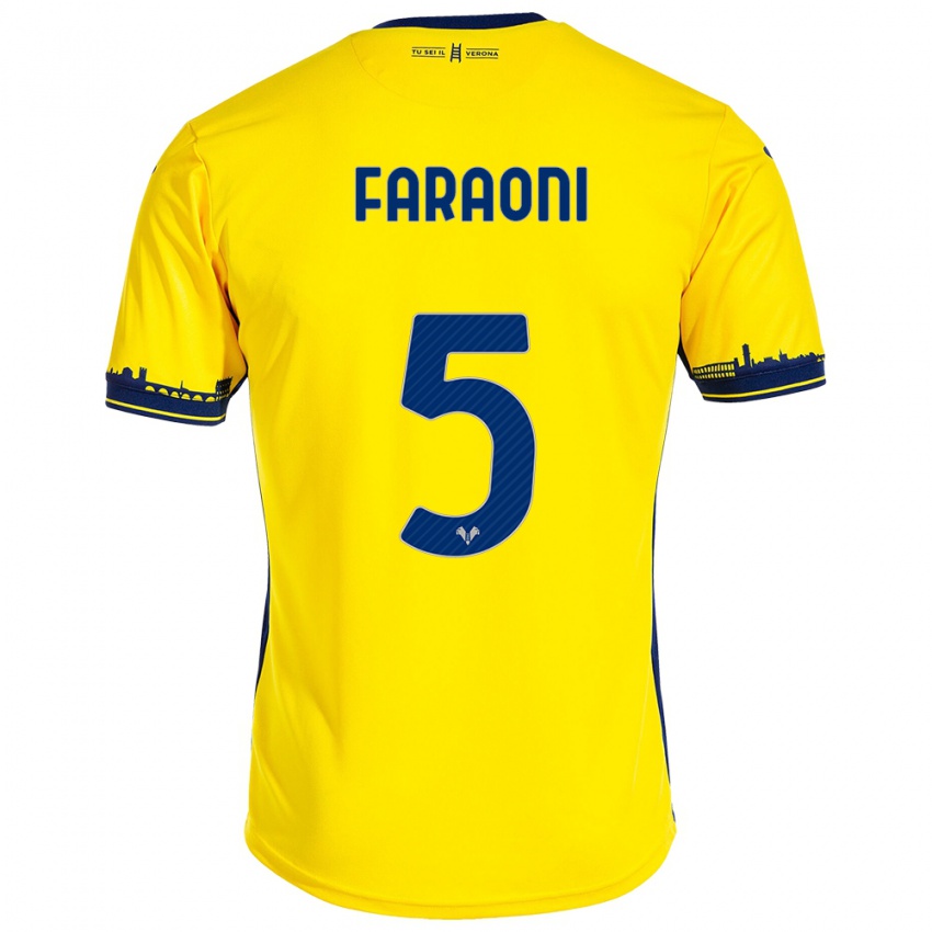 Niño Camiseta Davide Faraoni #5 Amarillo 2ª Equipación 2023/24 La Camisa Argentina