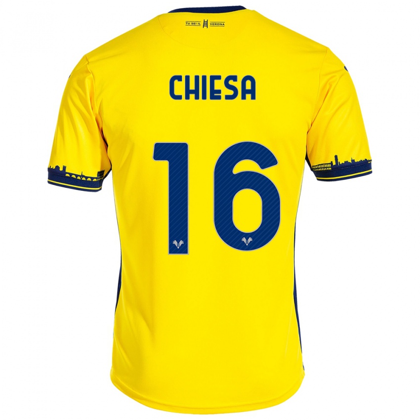 Niño Camiseta Mattia Chiesa #16 Amarillo 2ª Equipación 2023/24 La Camisa Argentina