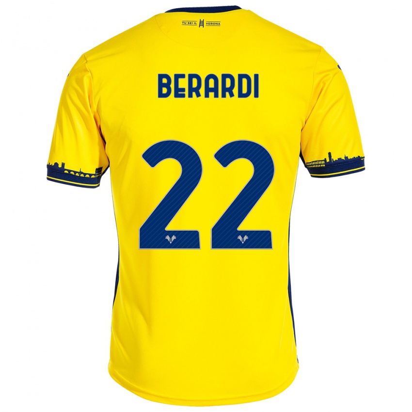 Niño Camiseta Alessandro Berardi #22 Amarillo 2ª Equipación 2023/24 La Camisa Argentina