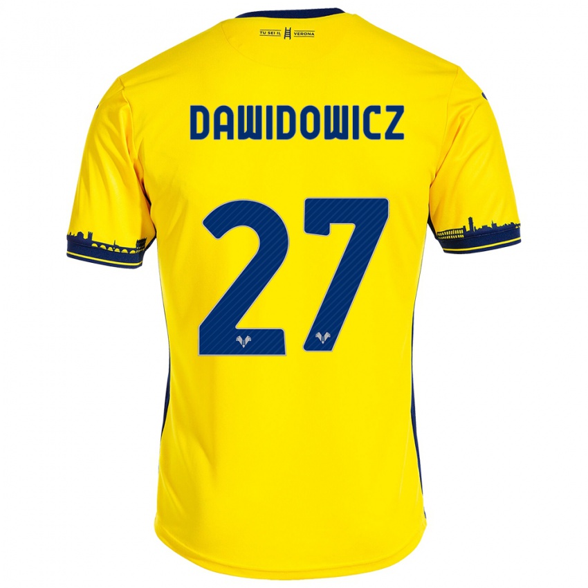 Niño Camiseta Pawel Dawidowicz #27 Amarillo 2ª Equipación 2023/24 La Camisa Argentina